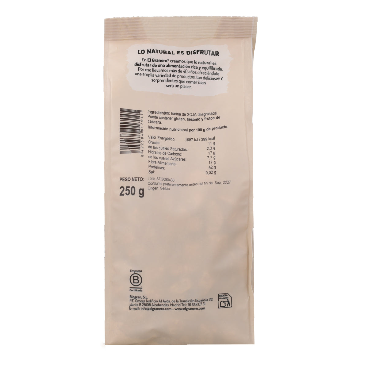 Gruboziarnista teksturowana soja El Granero 250 g