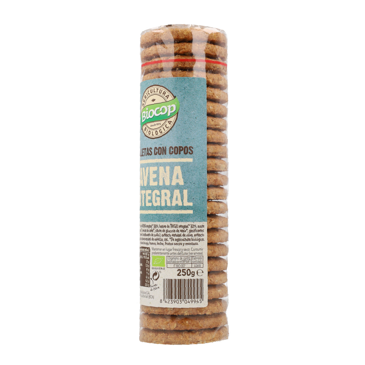 Ciastka z pełnoziarnistych płatków owsianych Biocop, 250 g
