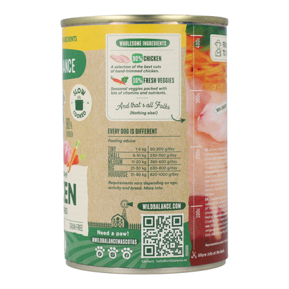 Puszka z kurczakiem BARF dla psów Wild Balance 400 g