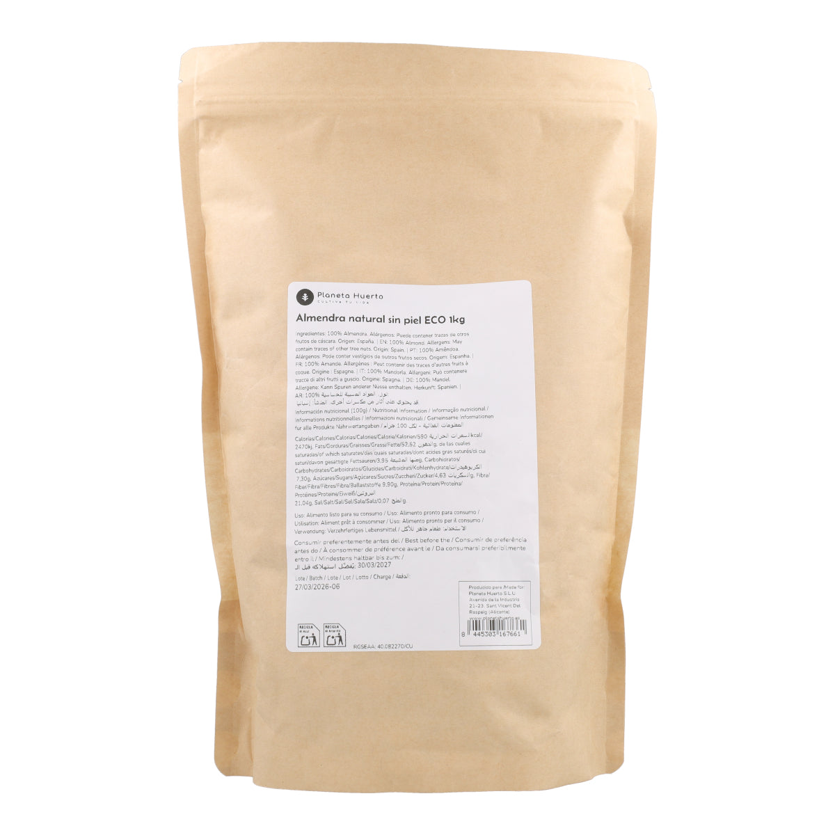 Migdały blanszowane ECO Planeta Huerto 1 kg