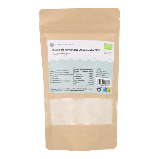 Odtłuszczona mąka migdałowa (białko migdałowe) ECO Planeta Huerto 250 g
