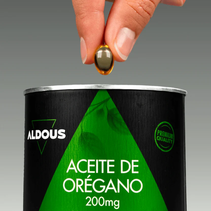Aceite de Orégano 200 mg, 160 mg de Carvacrol Aldous Bio 200 Perlas