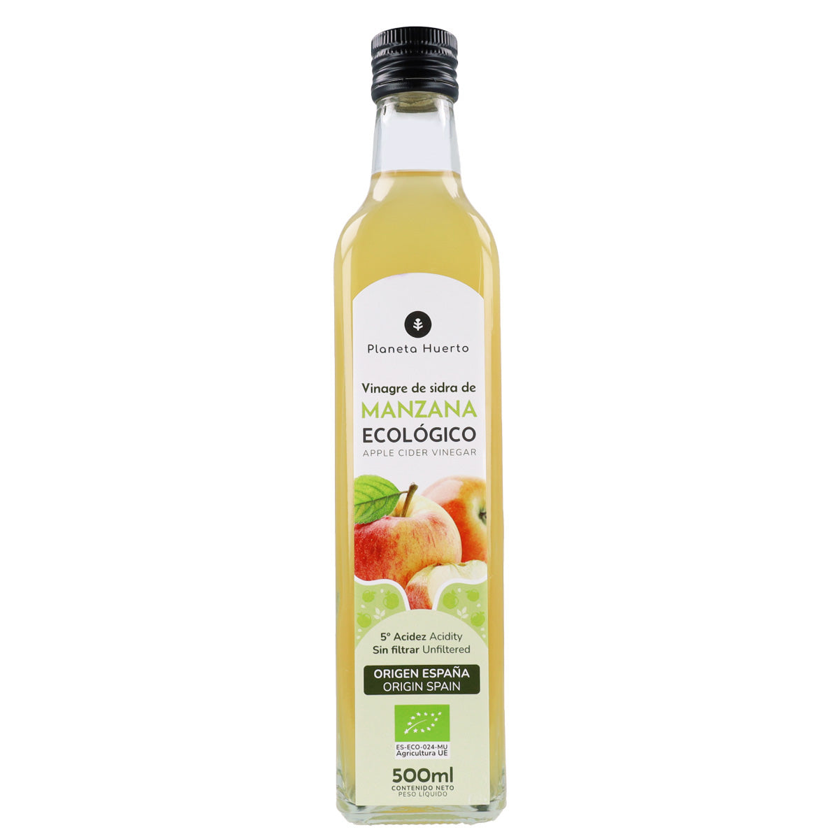 Vinagre de sidra de manzana sin filtrar ECO Planeta Huerto 500 ml