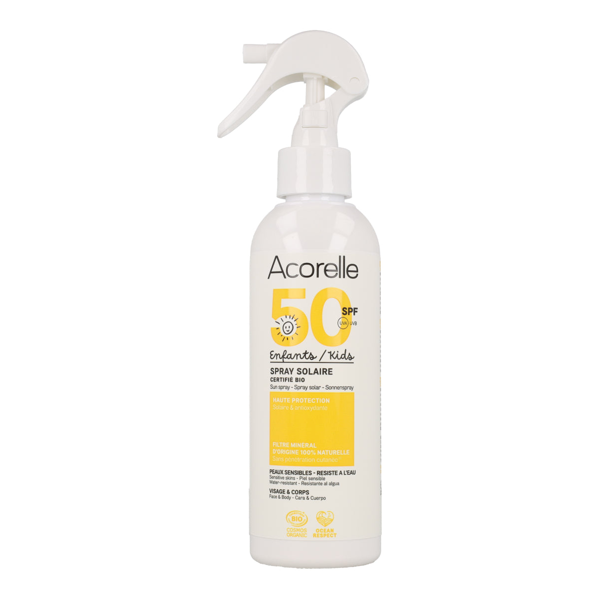 Spray do opalania dla dzieci SPF 50 Acorelle 150 ml