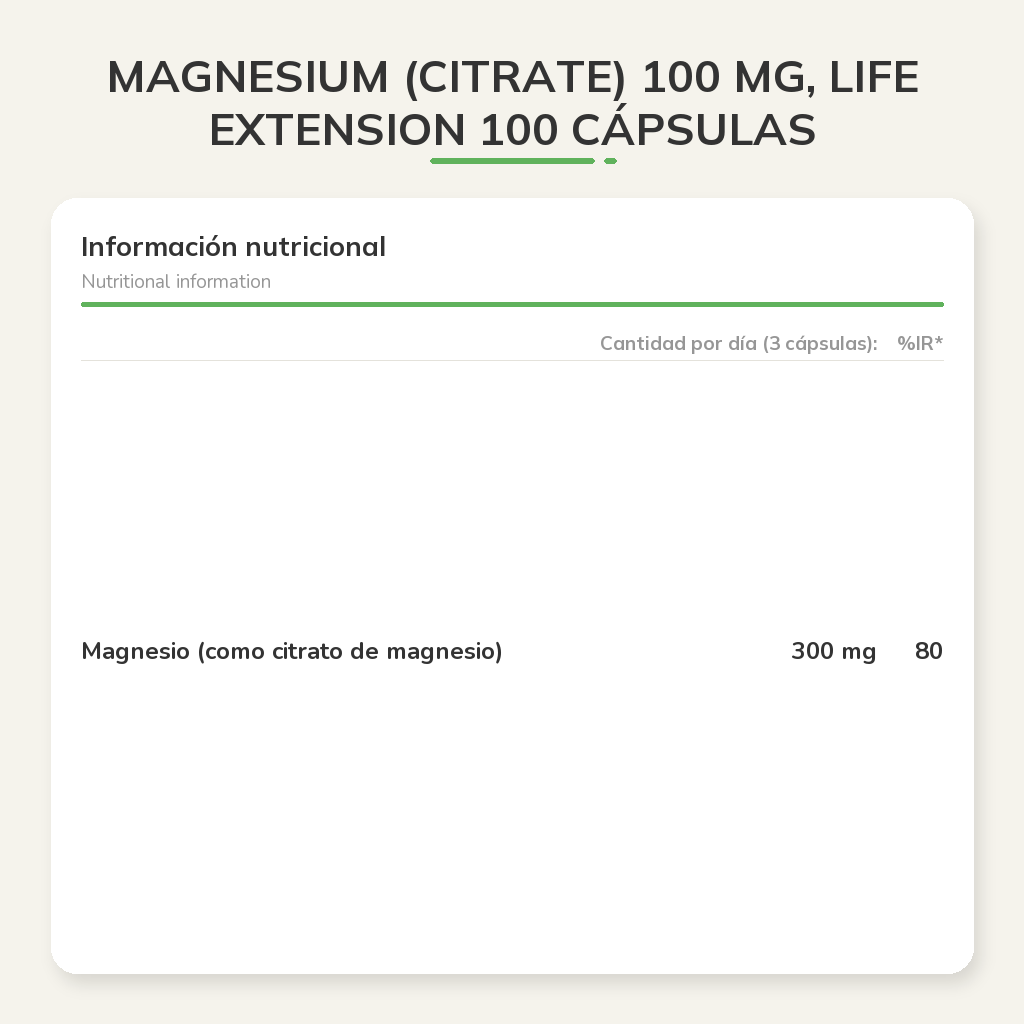 Información nutricional