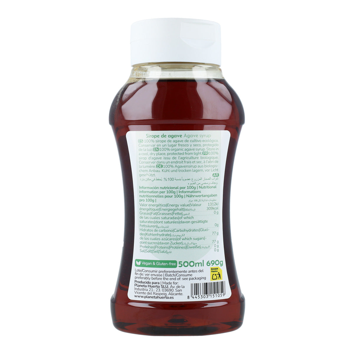 Sirope de Agave ECO crudo Planeta Huerto 500 ml