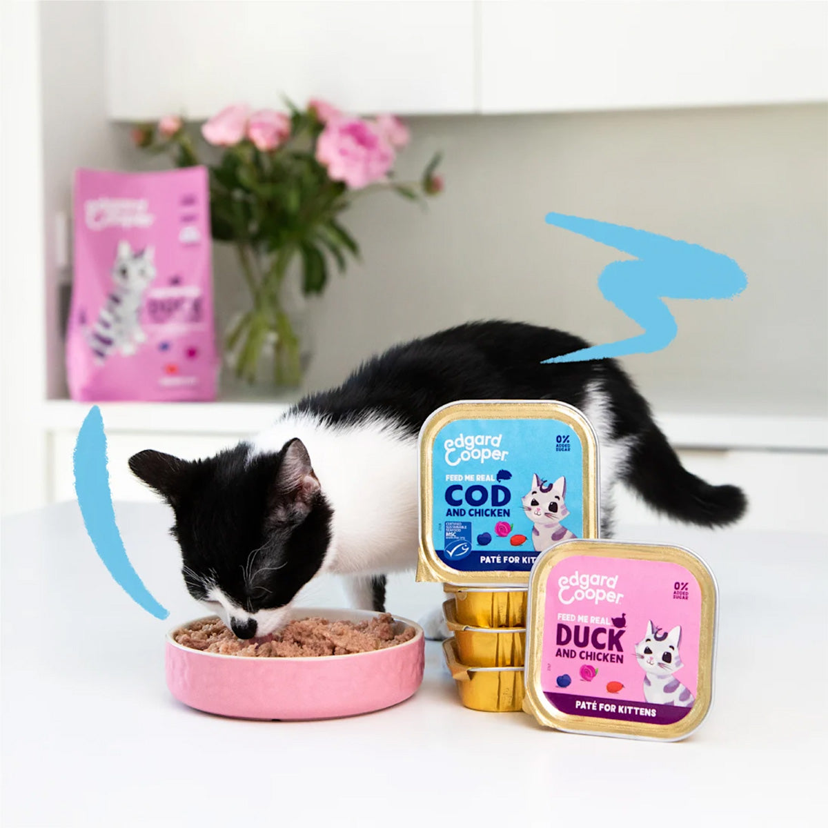 Comida húmeda gatos paté Tarrina Kitten Pato y Pollo Edgard & Cooper 85 g