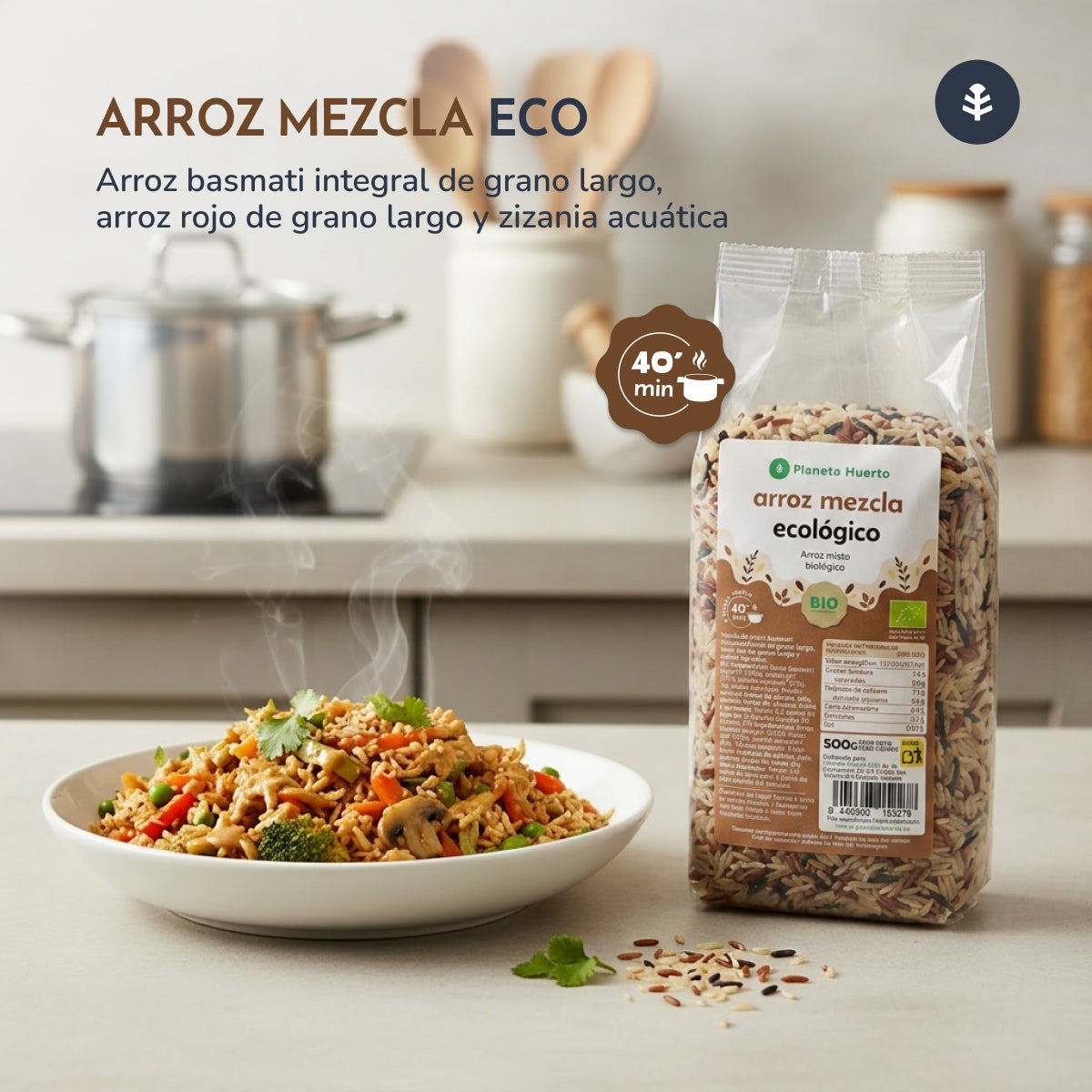 Mieszany ryż basmati int, czerwony, dziki ECO Planeta Huerto 500 g