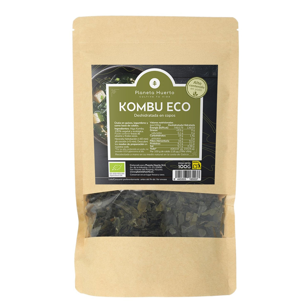 Płatki wodorostów Kombu ECO Planeta Huerto 100 g