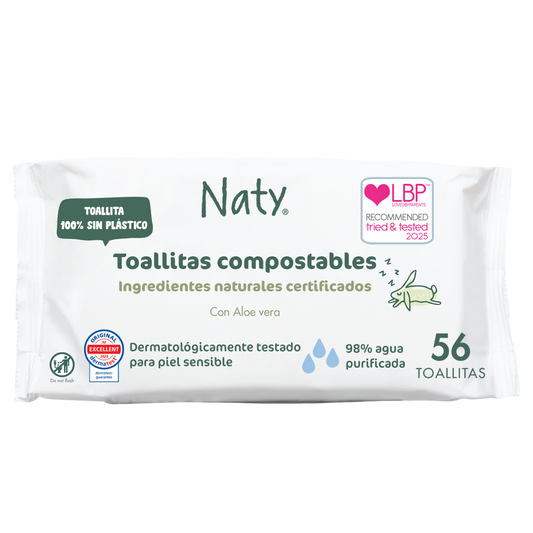 Chusteczki z aloesem Naty 56 szt.