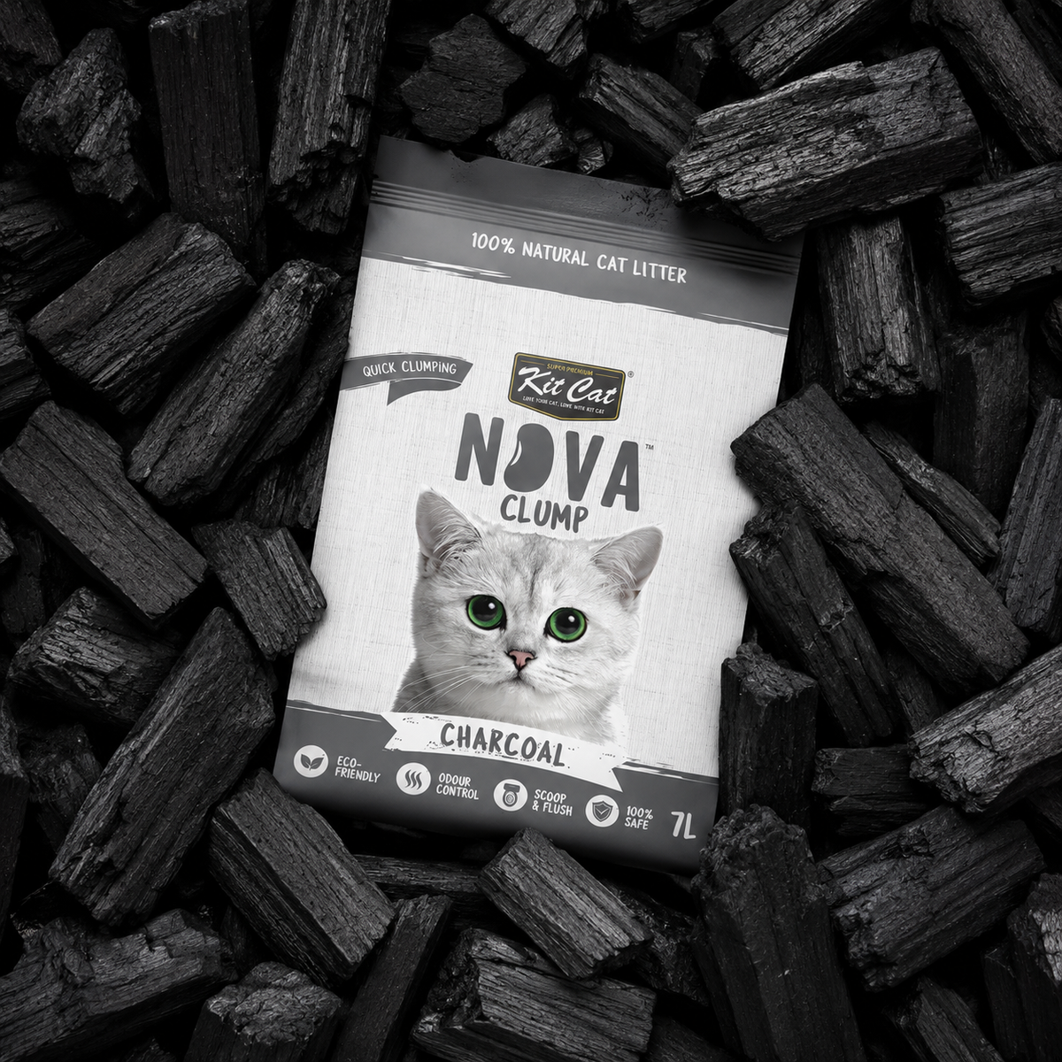 Zestaw Cat Arena Eco SoyaClump - Charcoal 7 l Żwirek dla kotów