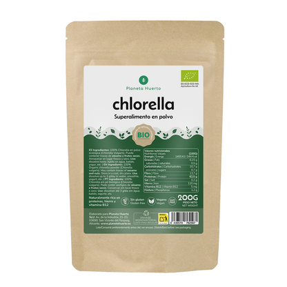 Chlorella w proszku z wodorostów ECO Planeta Huerto 200 g