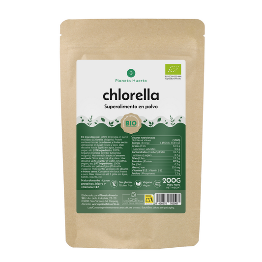 Chlorella w proszku z wodorostów ECO Planeta Huerto 200 g