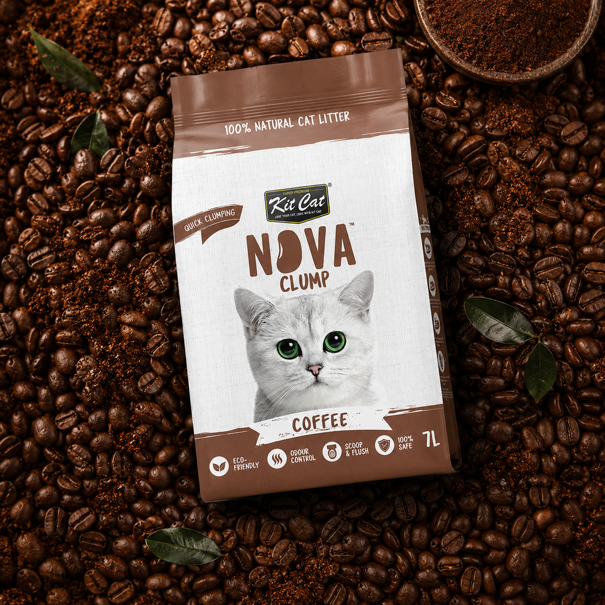 Zestaw Cat Arena Eco SoyaClump - Coffee 7 l Żwirek dla kotów