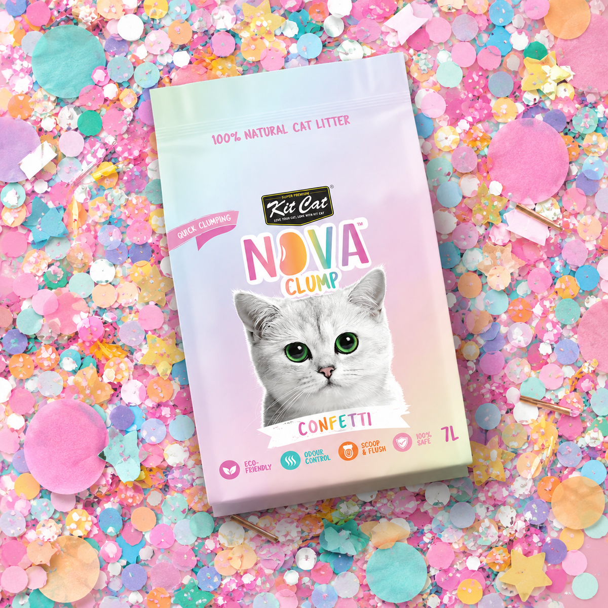 Zestaw Cat Arena Eco SoyaClump - Confetti 7 L Żwirek dla kotów