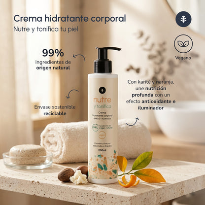 Krem nawilżający do ciała z masłem shea i pomarańczą Planeta Huerto 200 ml