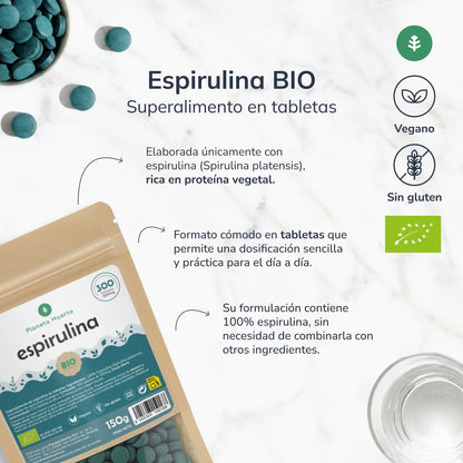 Organiczna spirulina 500mg Planet Orchard 300 tabletek