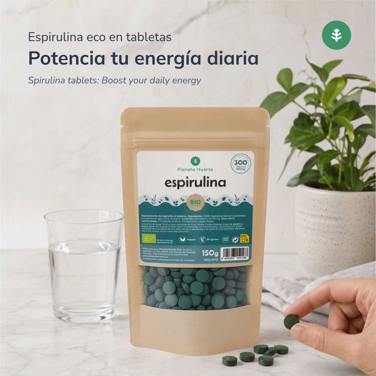 Organiczna spirulina 500mg Planet Orchard 300 tabletek