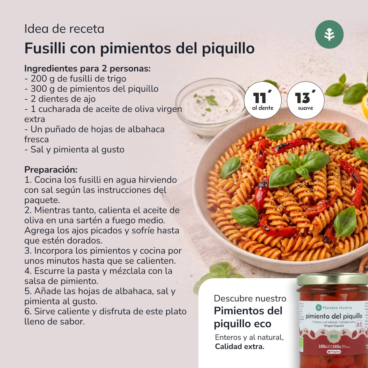 Fussilli z pszenicy ECO Planeta Huerto 500gr