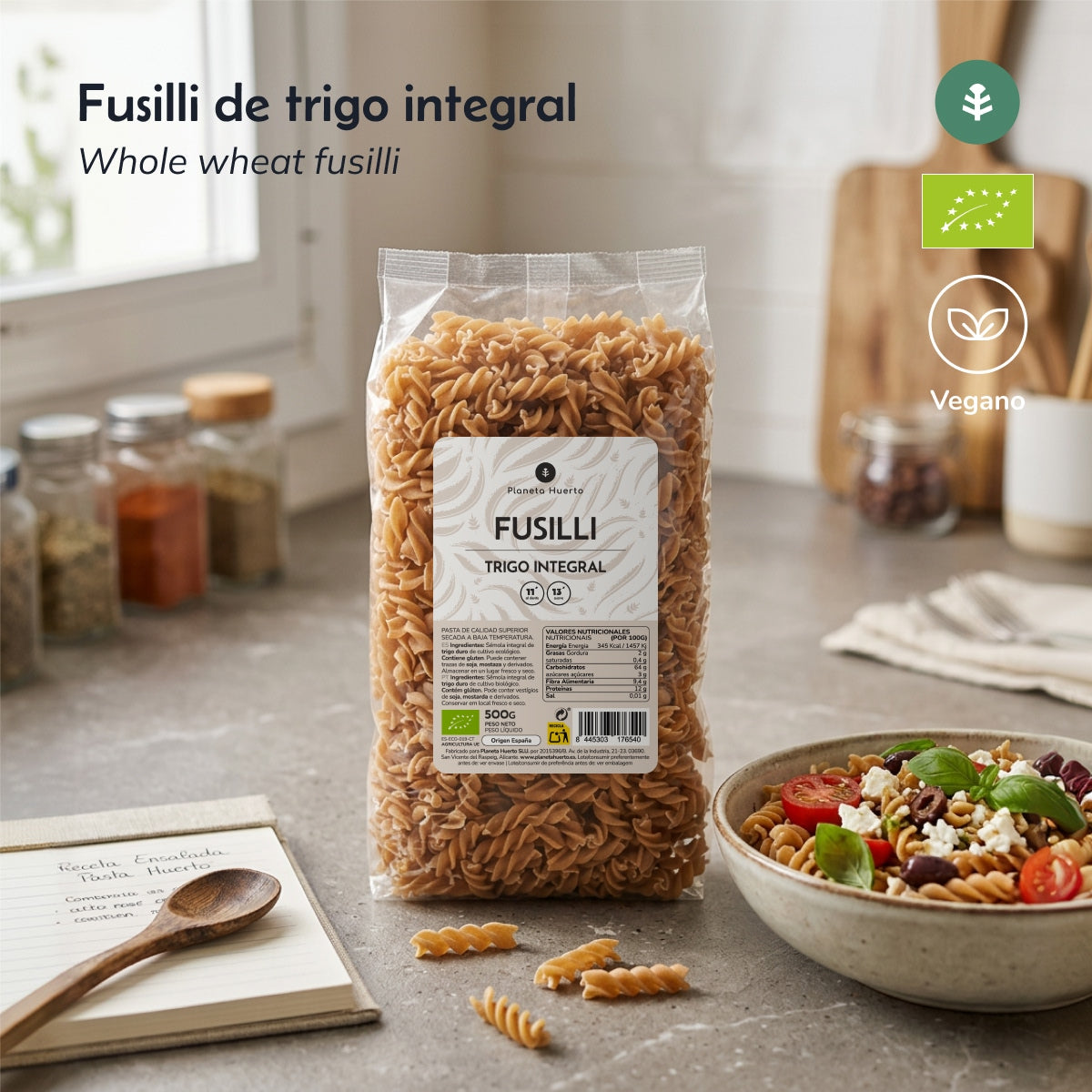 Fussilli z pszenicy pełnoziarnistej ECO Planeta Huerto 5 kg