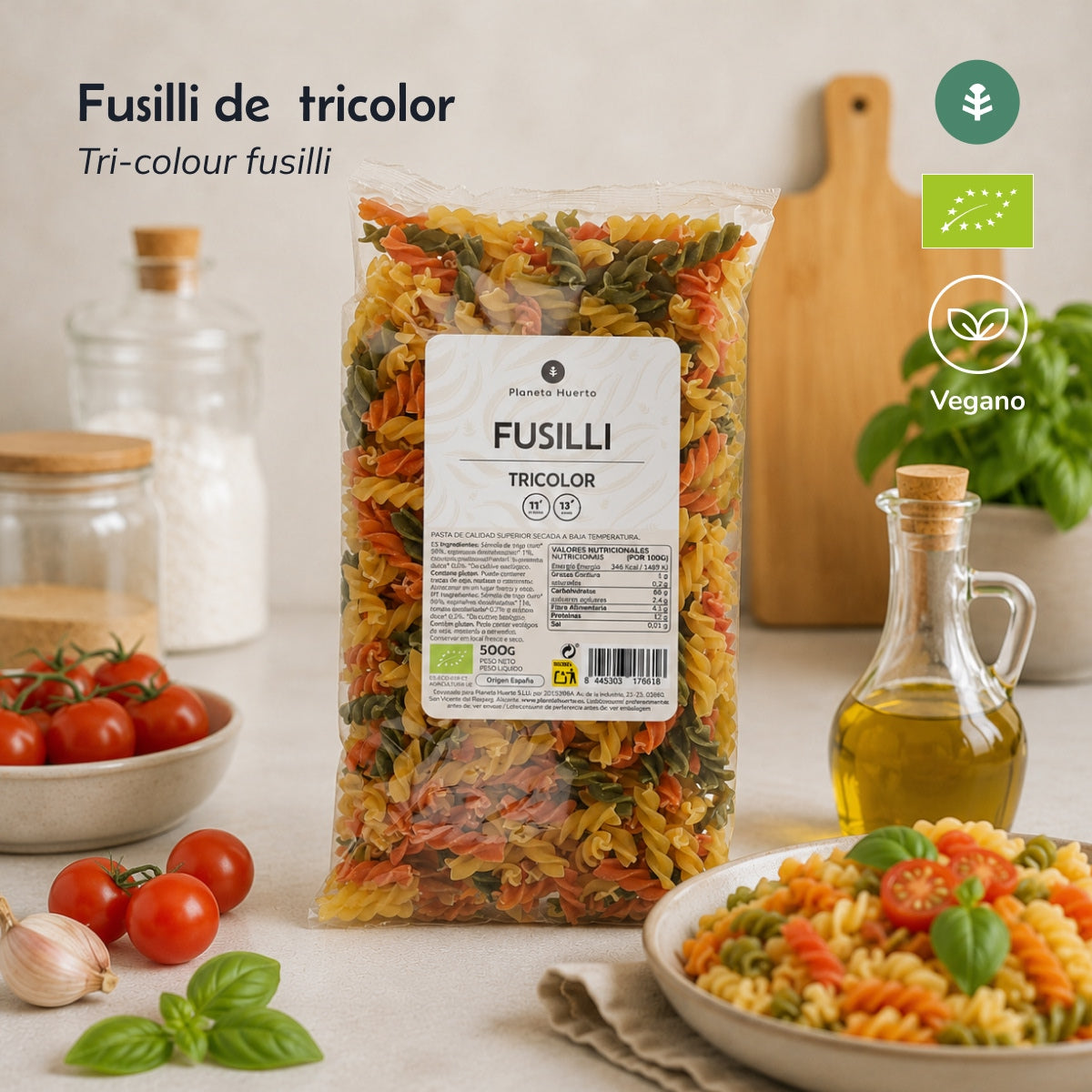 Fusilli trójkolorowe ECO Planeta Huerto 500gr