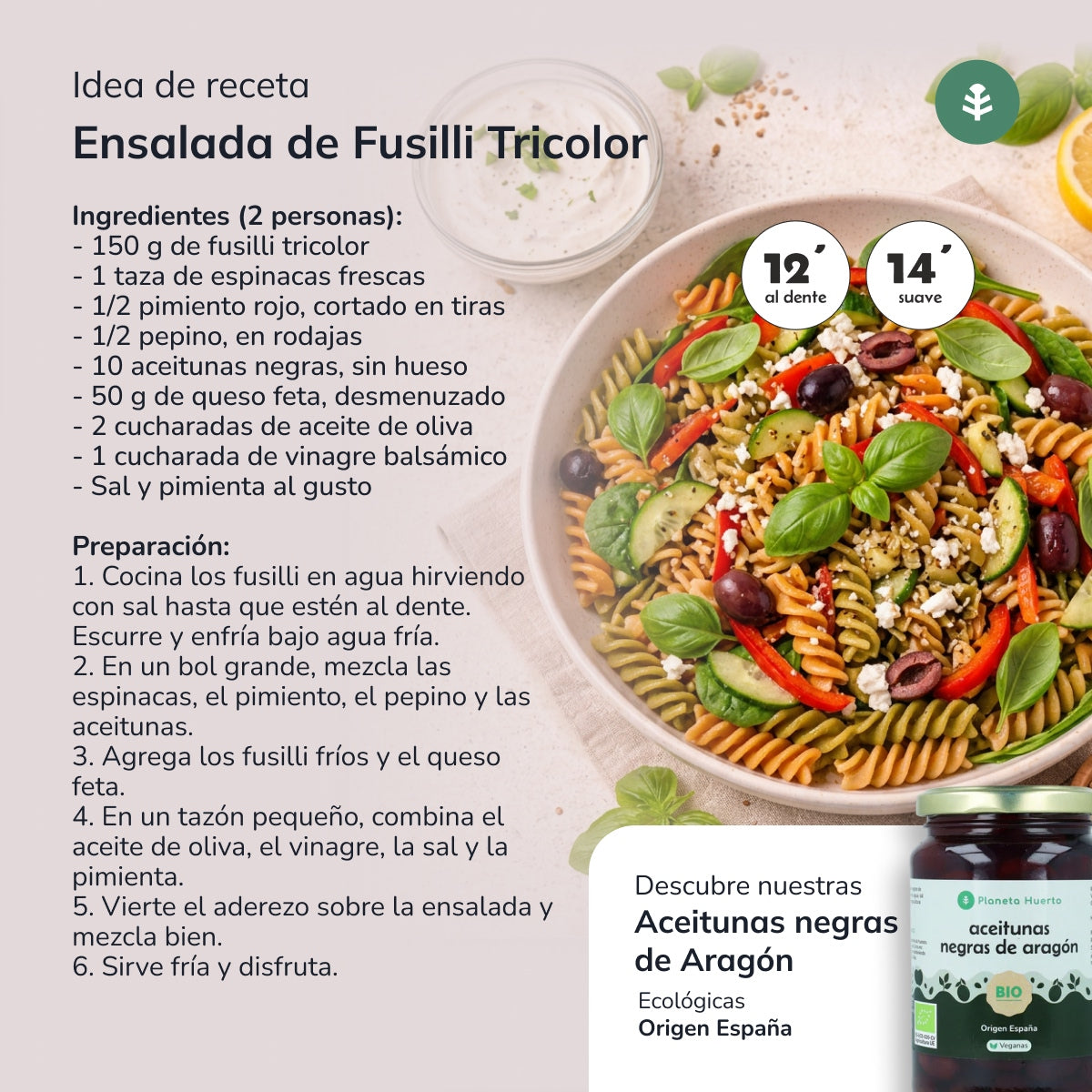 Fusilli trójkolorowe ECO Planeta Huerto 500gr