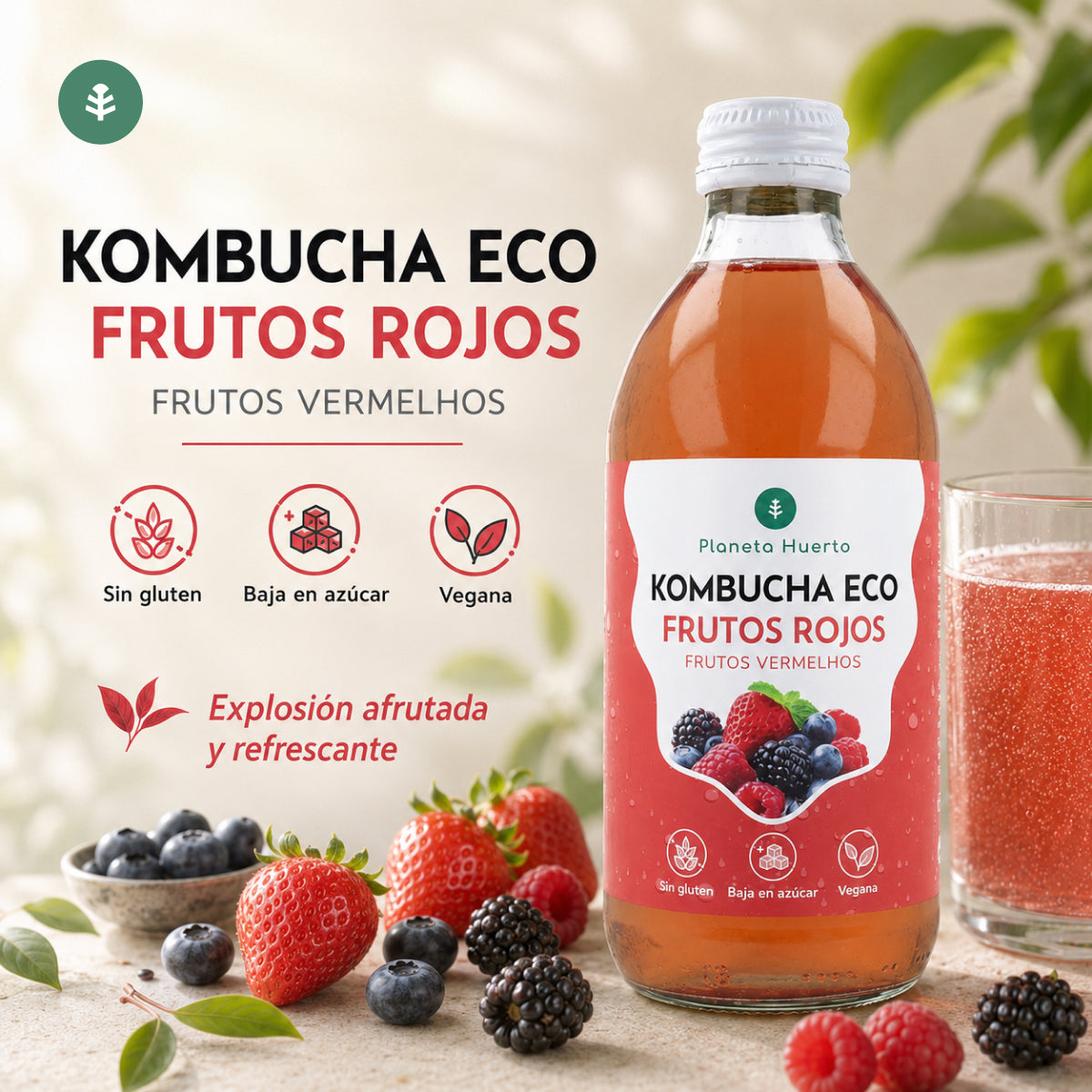 Kombucha ECO Czerwone Owoce Planet Orchard 330 ml