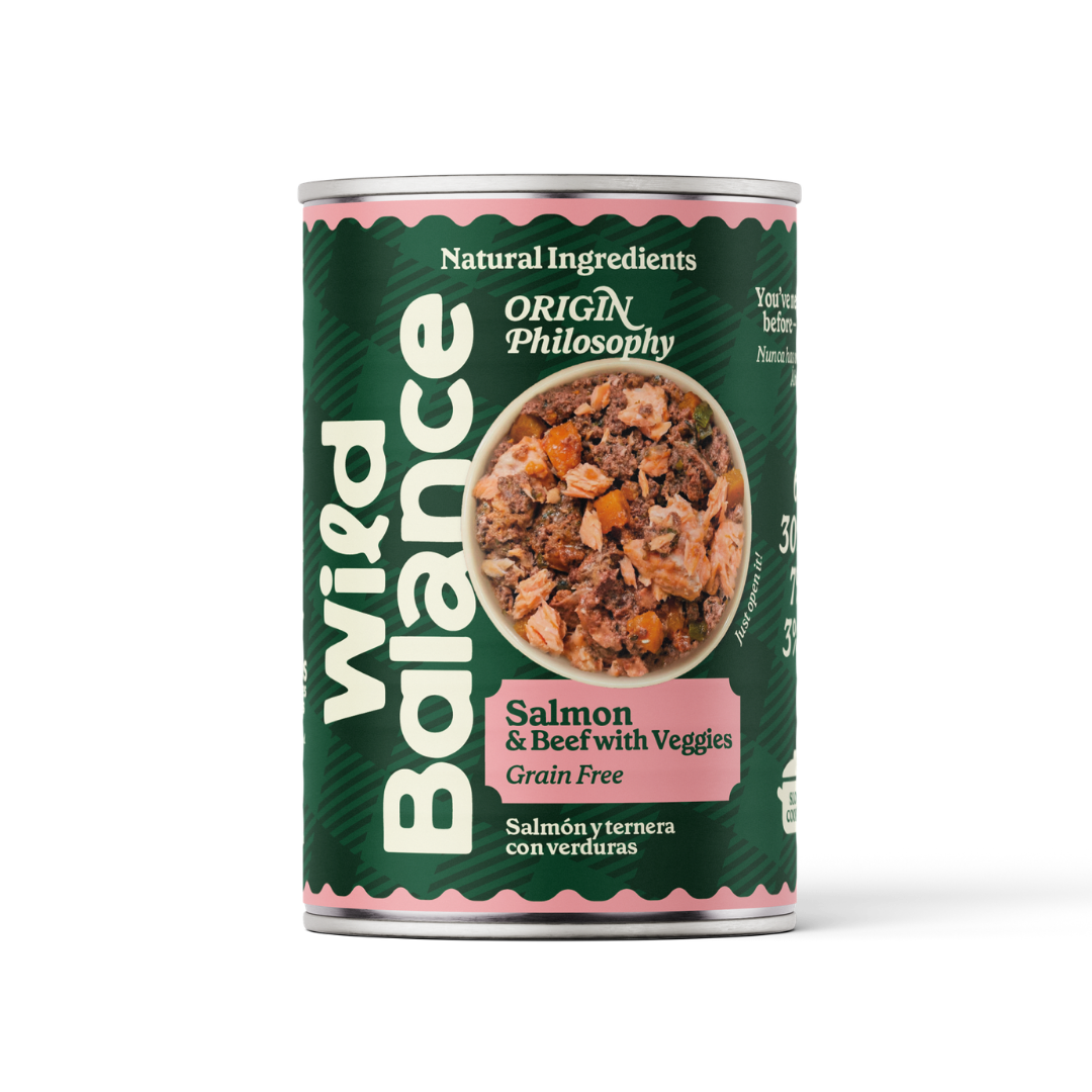 Puszka z łososiem i cielęciną BARF dla psów Wild Balance 400 g