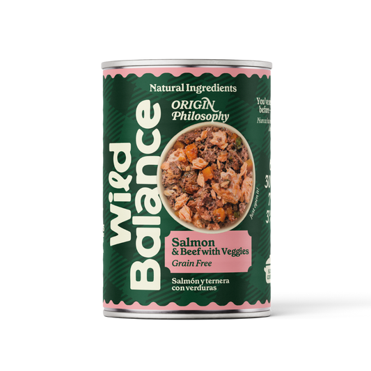 Puszka z łososiem i cielęciną BARF dla psów Wild Balance 400 g