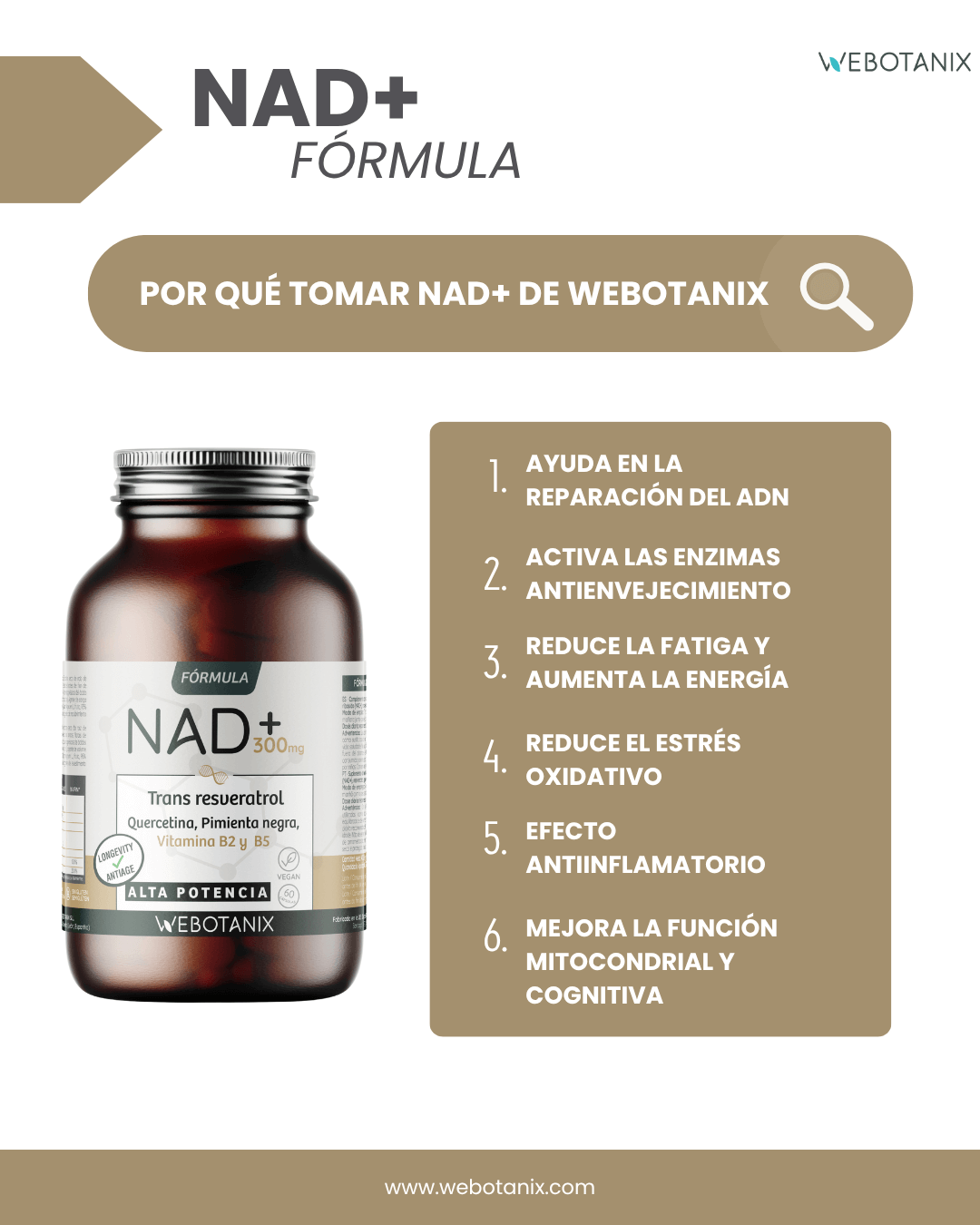 NAD+ 300 mg Trans Resweratrol WEBOTANIX 60 kapsułek