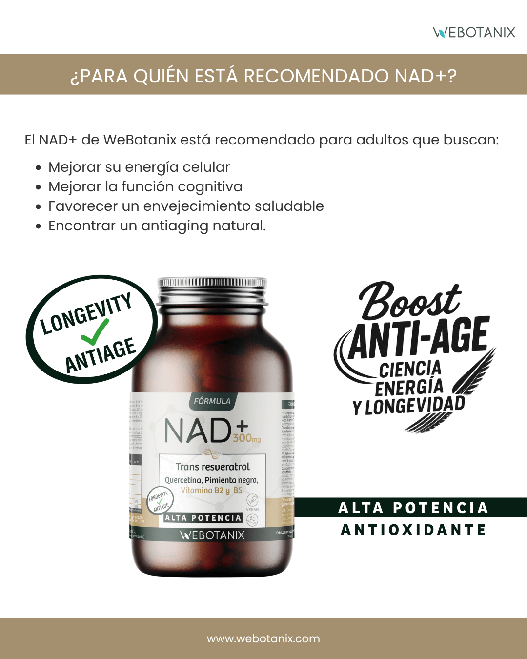 NAD+ 300 mg Trans Resweratrol WEBOTANIX 60 kapsułek