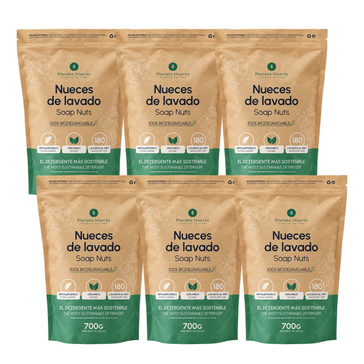 Opakowanie 6xPlanet Vegetable Garden Orzechy do mycia 700 gr