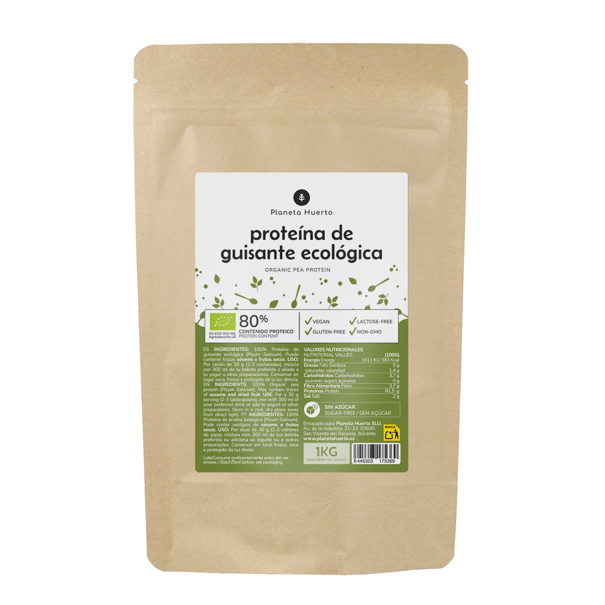 Białko grochu 80% ECO Planeta Huerto 1 kg