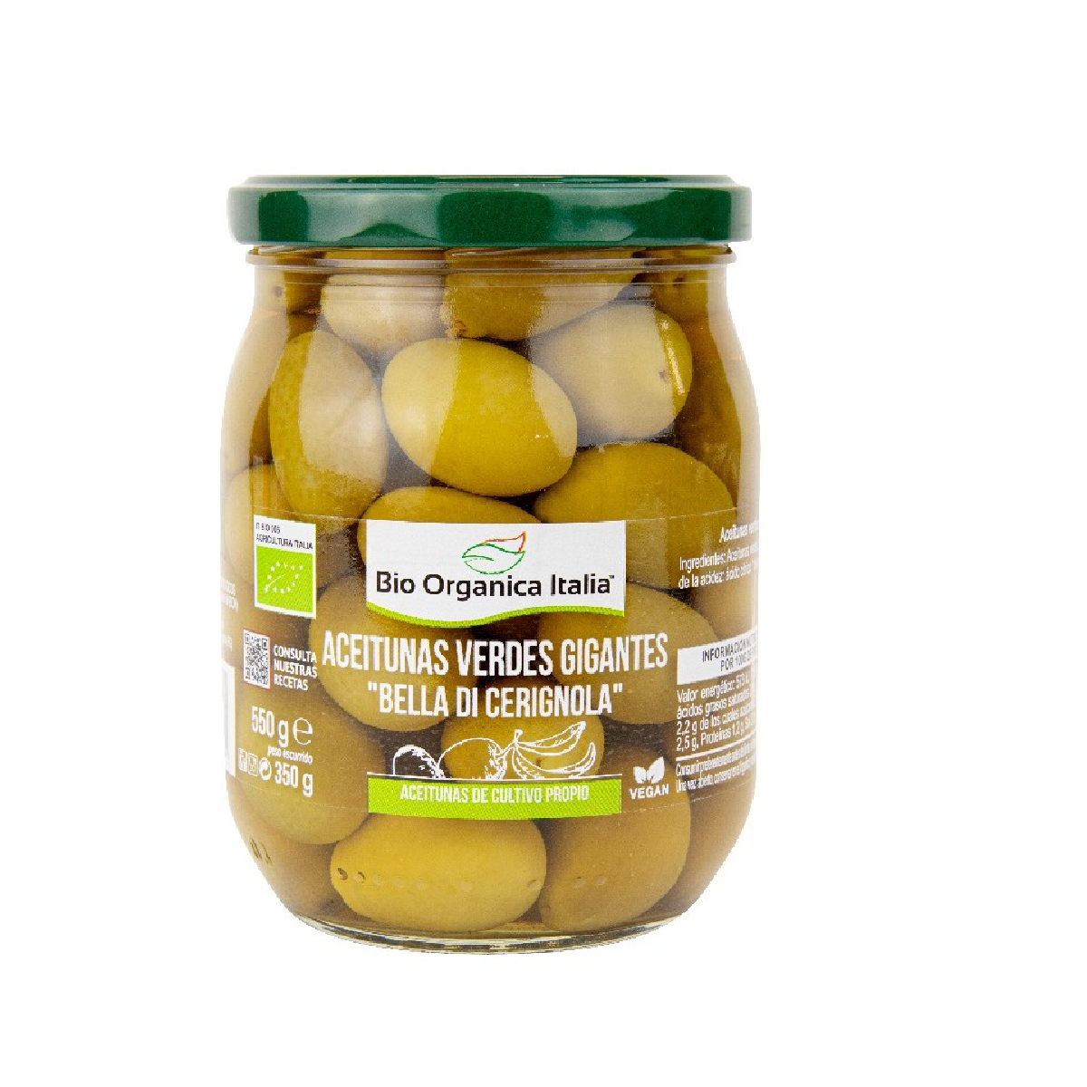 Zielone oliwki Gigantes Bio Organica Italia 550 g