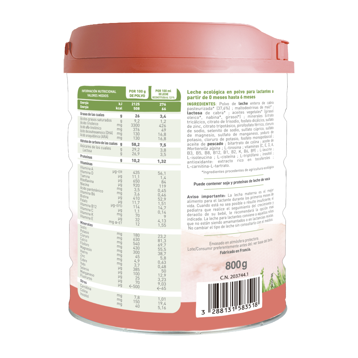 Mleko kozie BIO Caprea 1 (0 do 6 miesięcy) ekologiczne Babybio 800 g