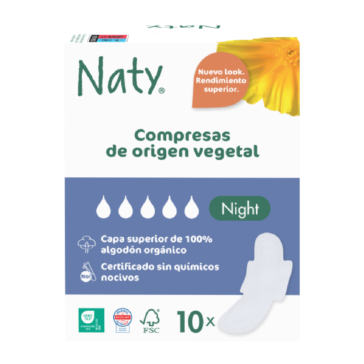 Podpaski ECO na noc Naty 10 szt.