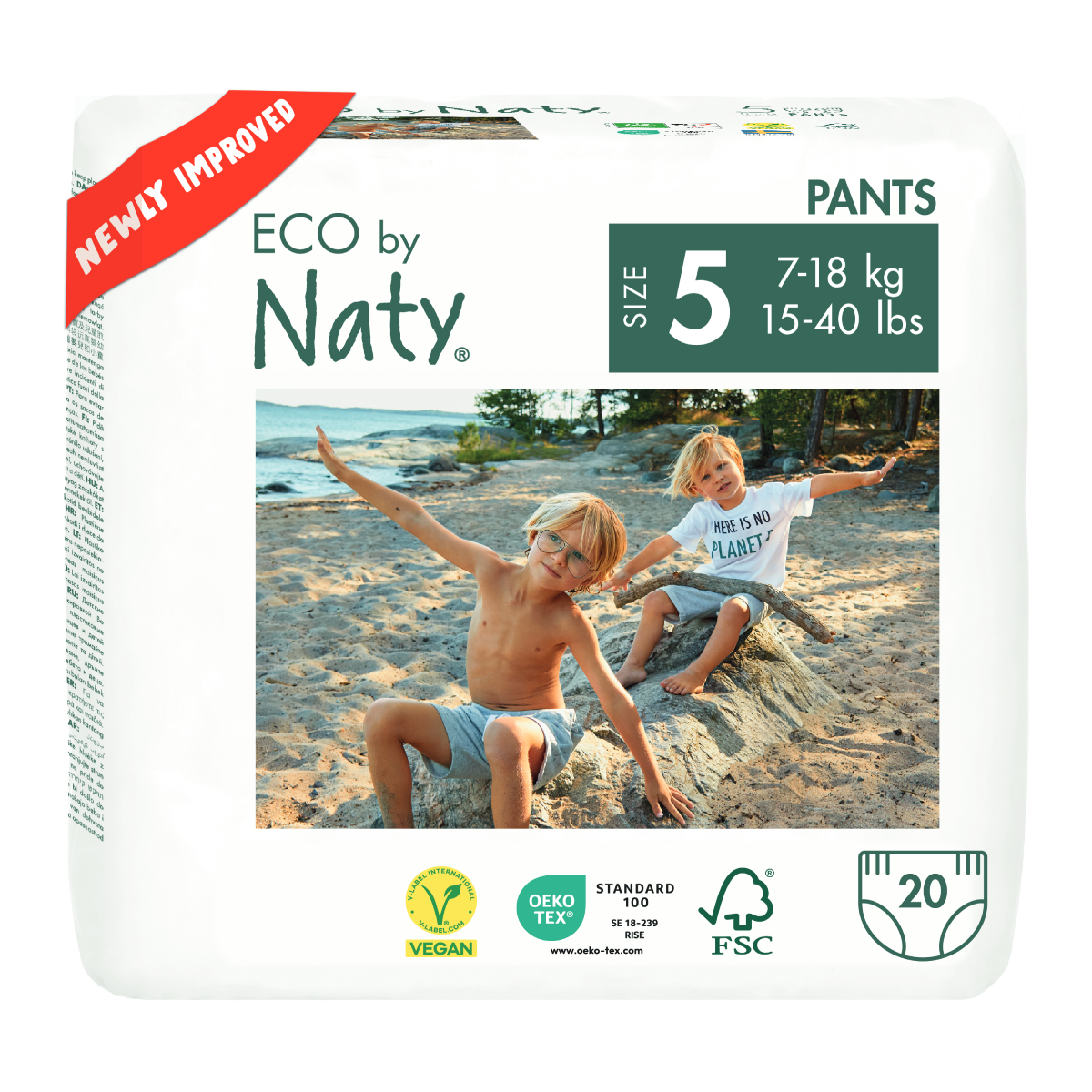 Pieluchy wielorazowe nr 5 Naty 12-18 kg Eco by Naty 20 szt.