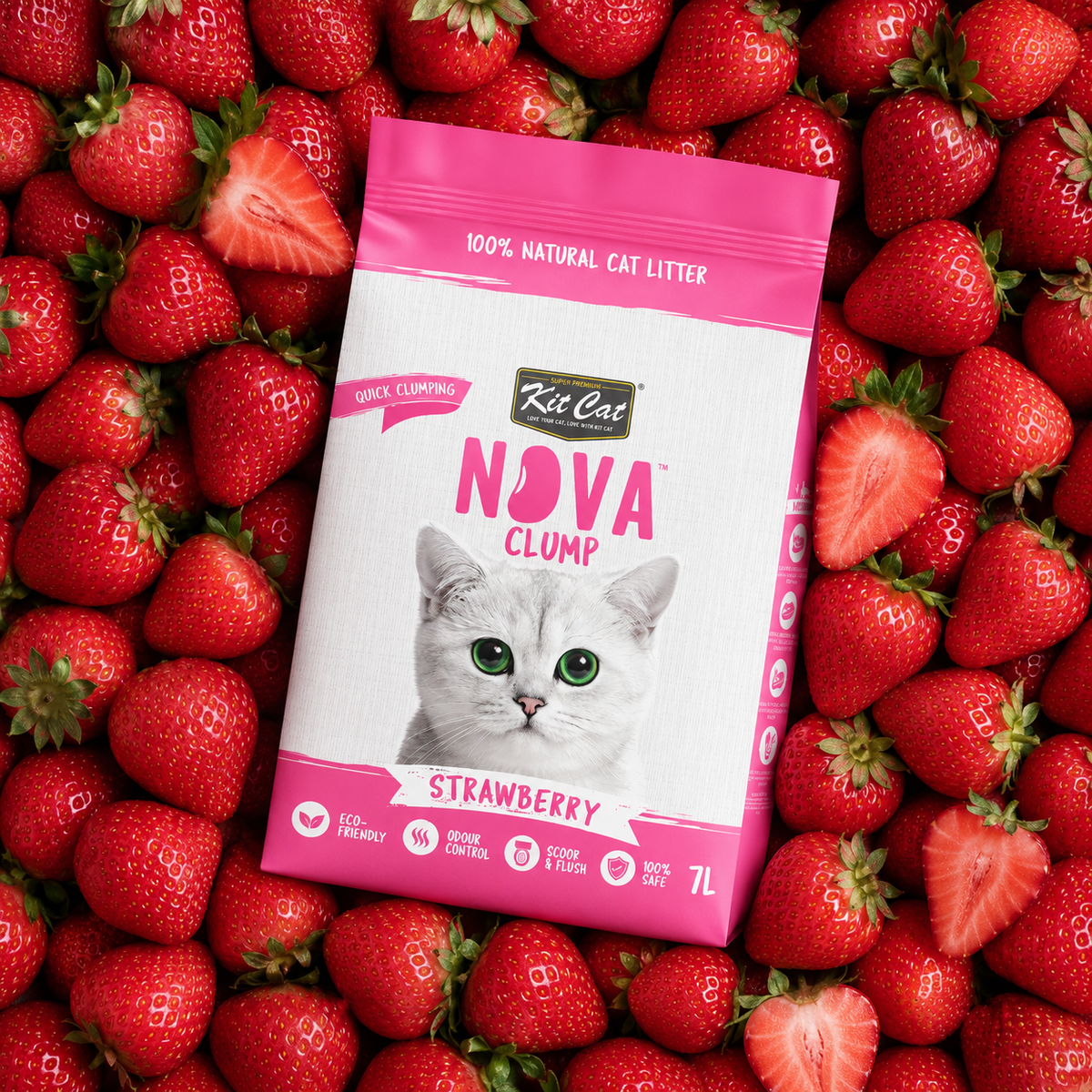 Zestaw Cat Arena Eco SoyaClump - Strawberry 7 L Żwirek dla kotów