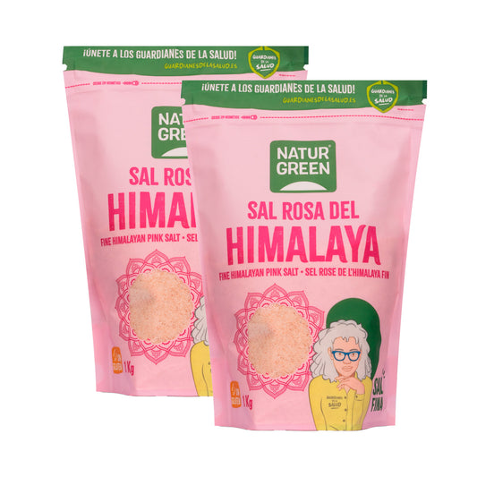 Zestaw 2 szt. Różowa sól himalajska drobnoziarnista Naturgreen 1 kg