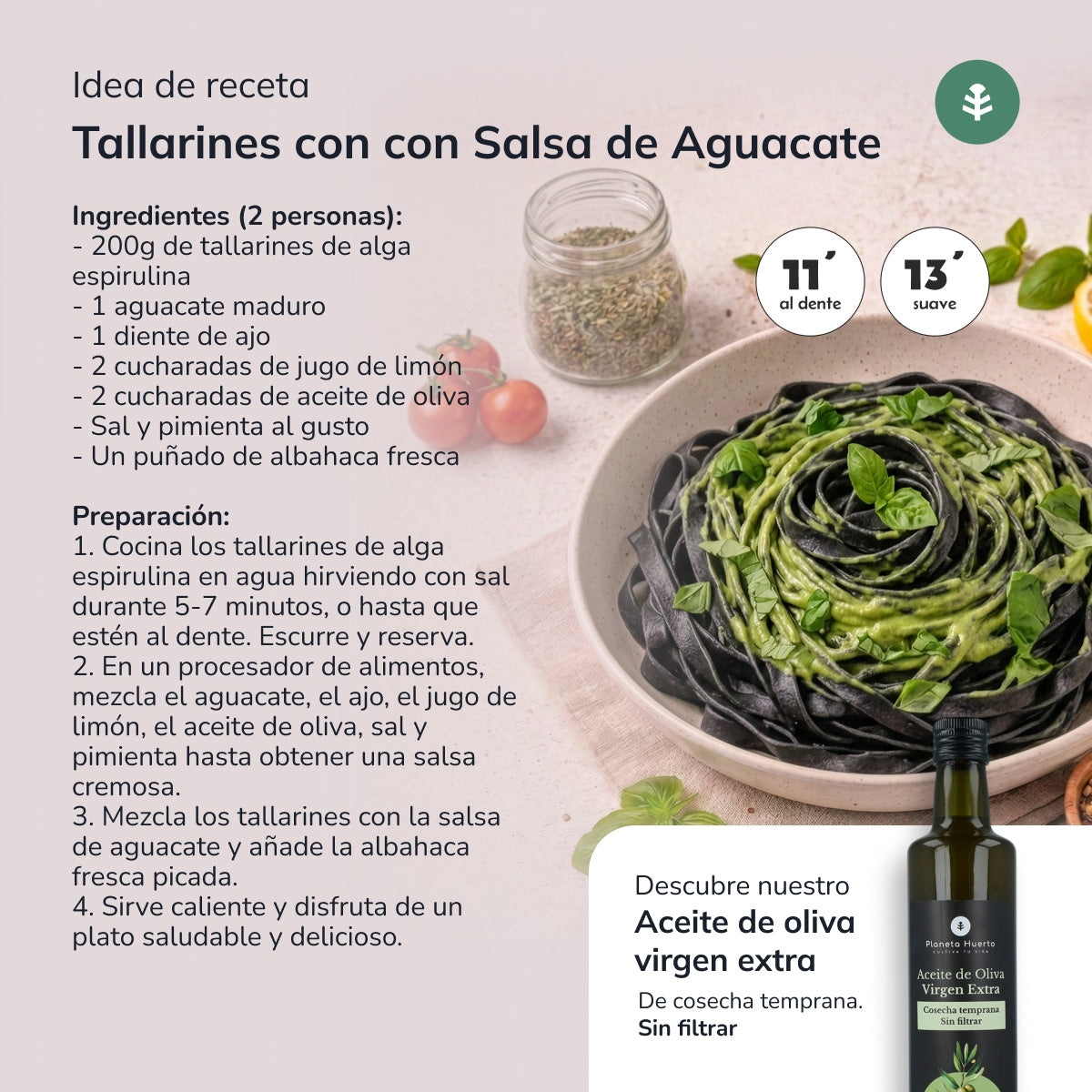 Tagliatelle z wodorostami ECO Planeta Huerto 500gr