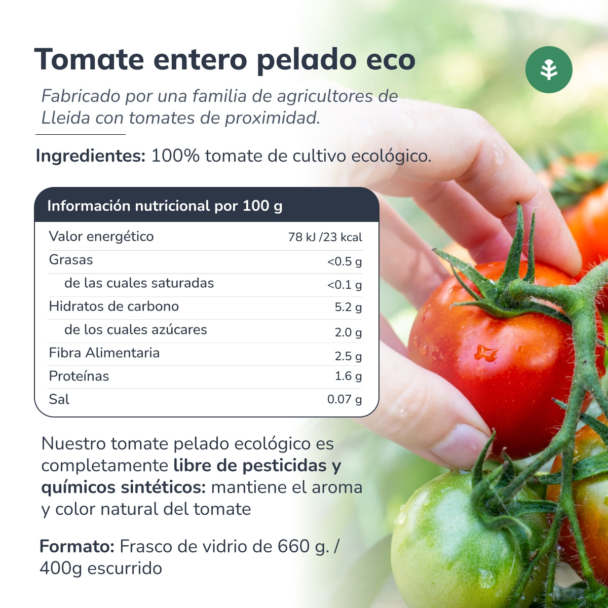 Pomidor bez skórki ECO Planeta Huerto 660 g