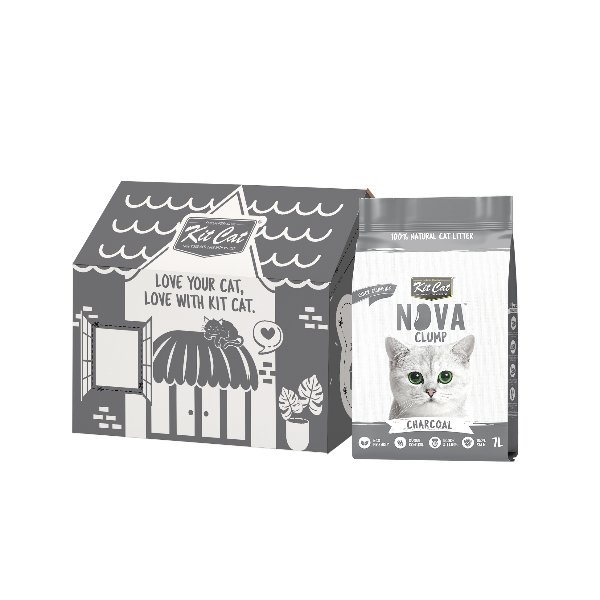 Zestaw Cat Arena Eco SoyaClump - Charcoal 7 l Żwirek dla kotów