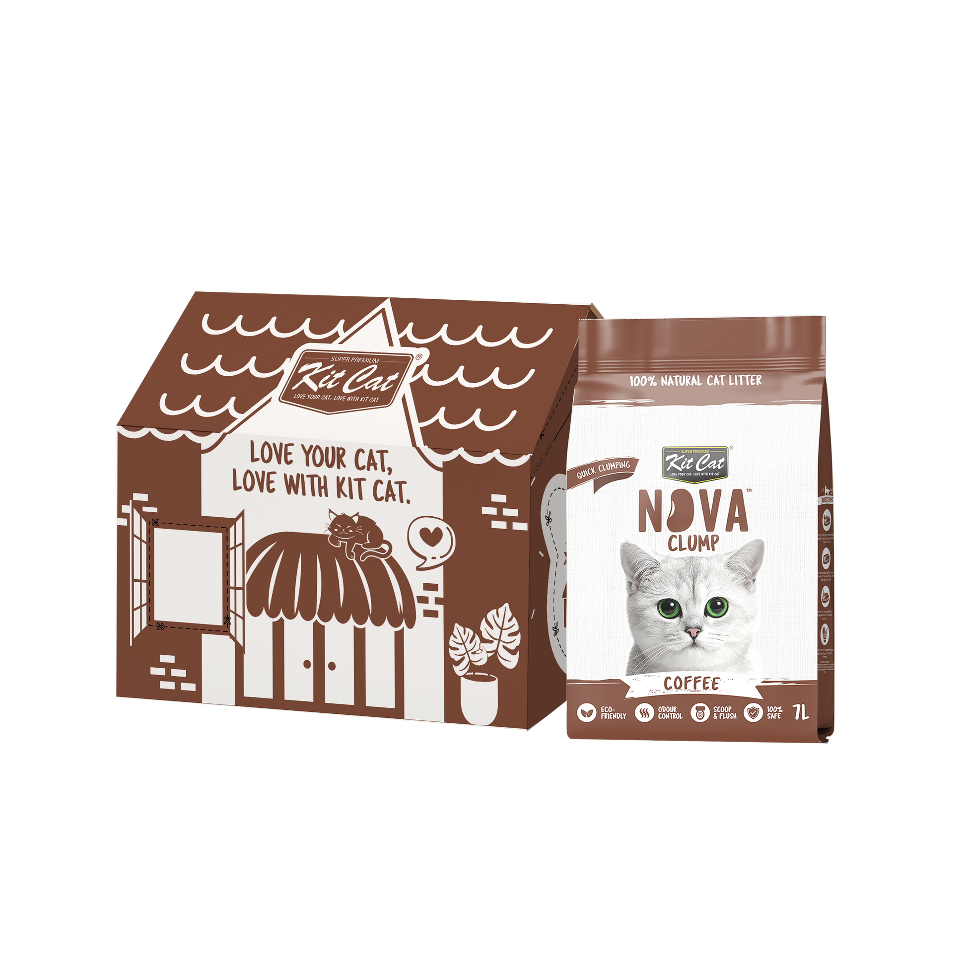 Zestaw Cat Arena Eco SoyaClump - Coffee 7 l Żwirek dla kotów