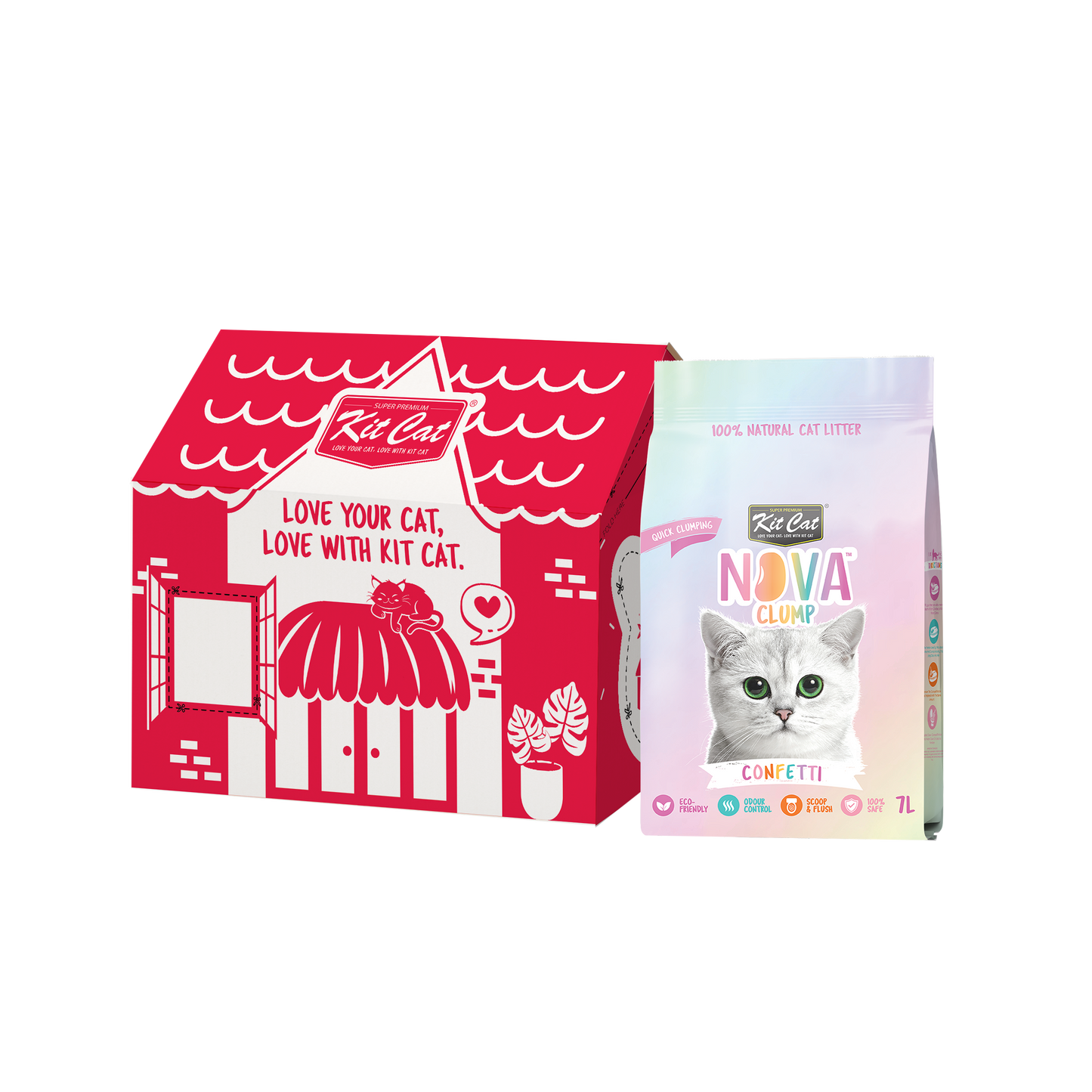 Zestaw Cat Arena Eco SoyaClump - Confetti 7 L Żwirek dla kotów