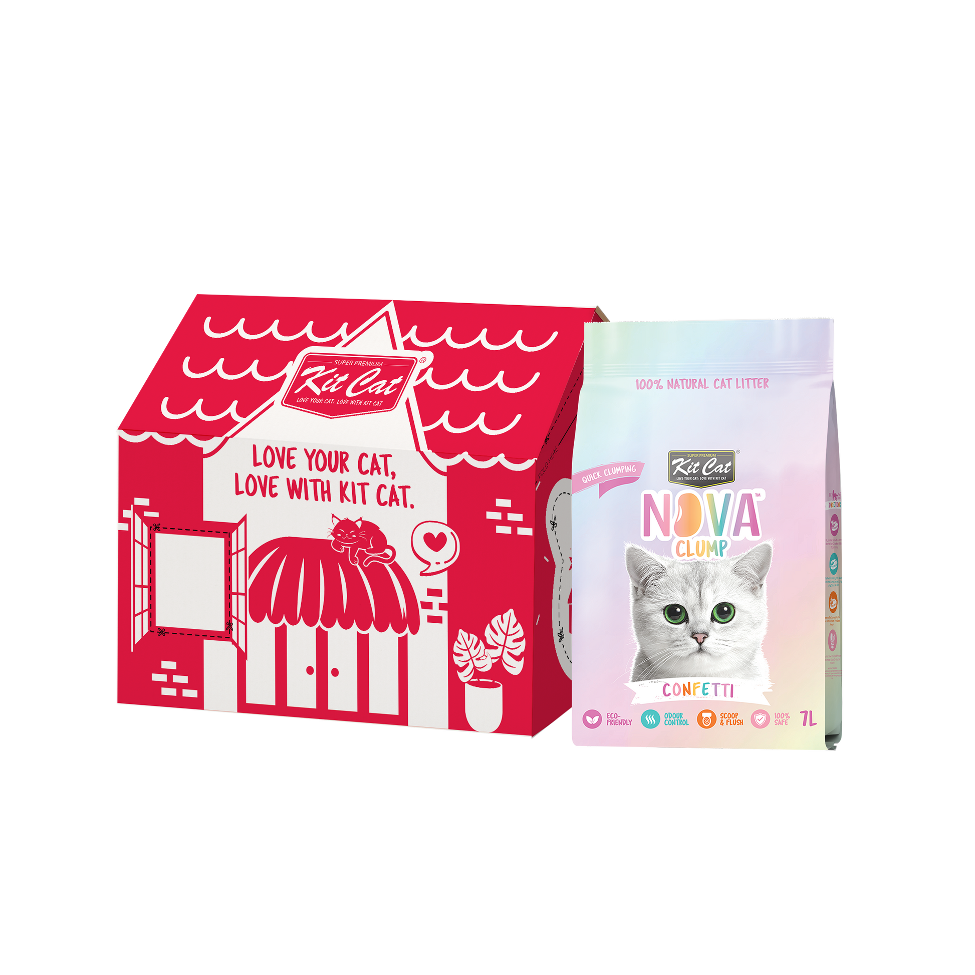 Zestaw Cat Arena Eco SoyaClump - Confetti 7 L Żwirek dla kotów