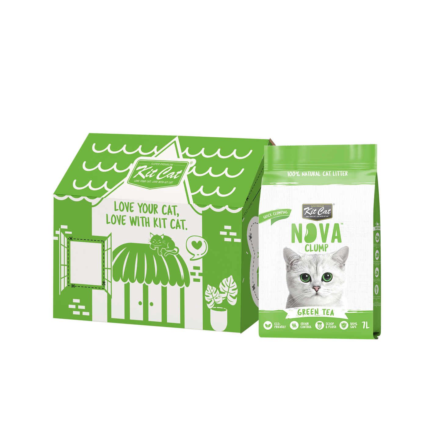 Zestaw Cat Arena Eco SoyaClump - Green Tea 7 l Żwirek dla kotów
