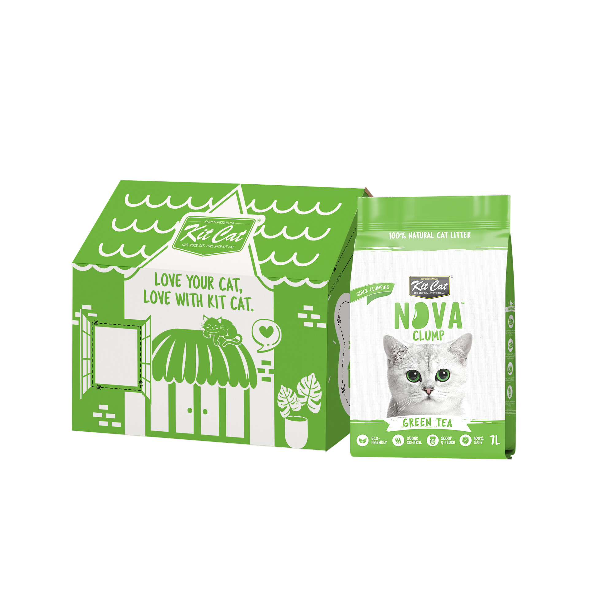 Zestaw Cat Arena Eco SoyaClump - Green Tea 7 l Żwirek dla kotów