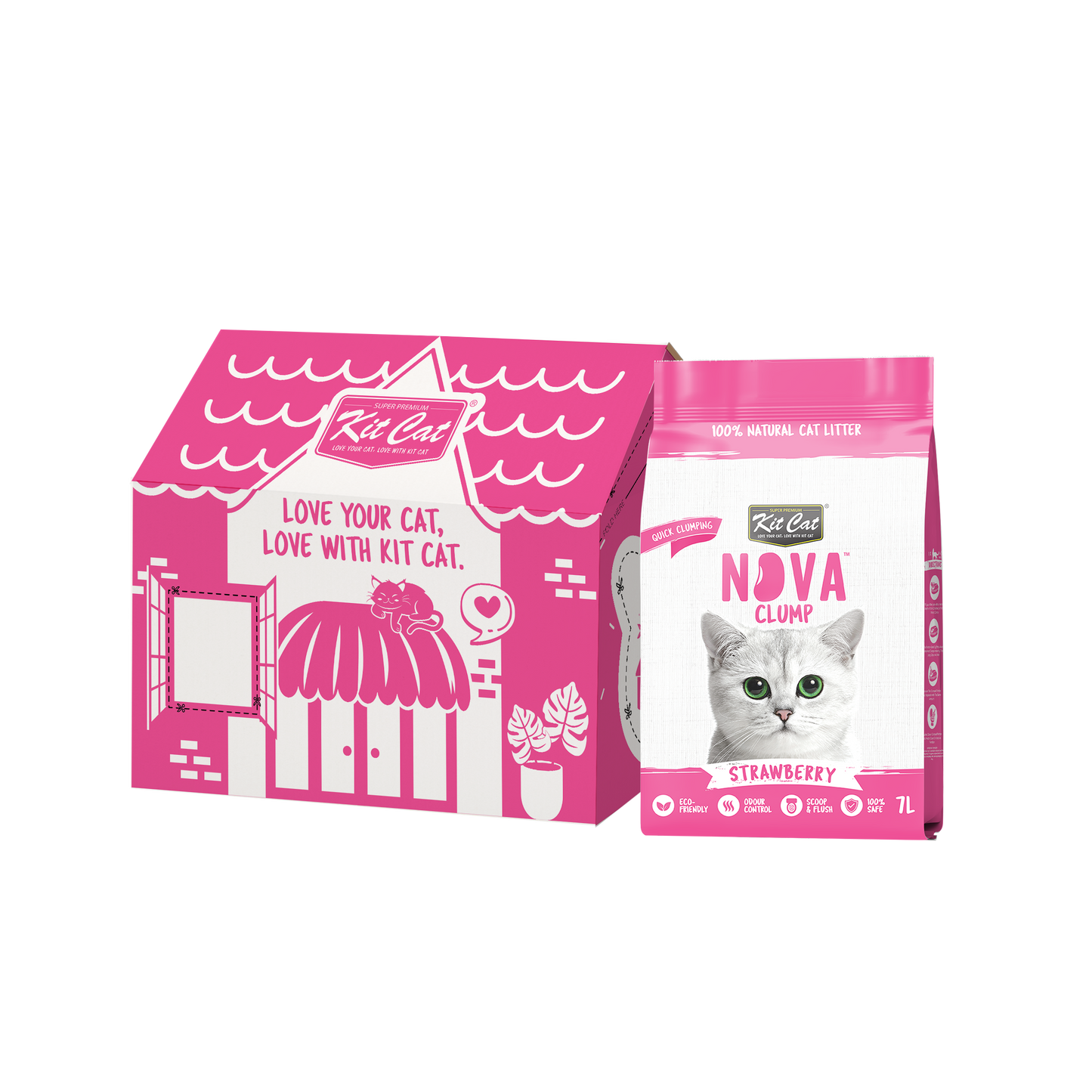 Zestaw Cat Arena Eco SoyaClump - Strawberry 7 L Żwirek dla kotów