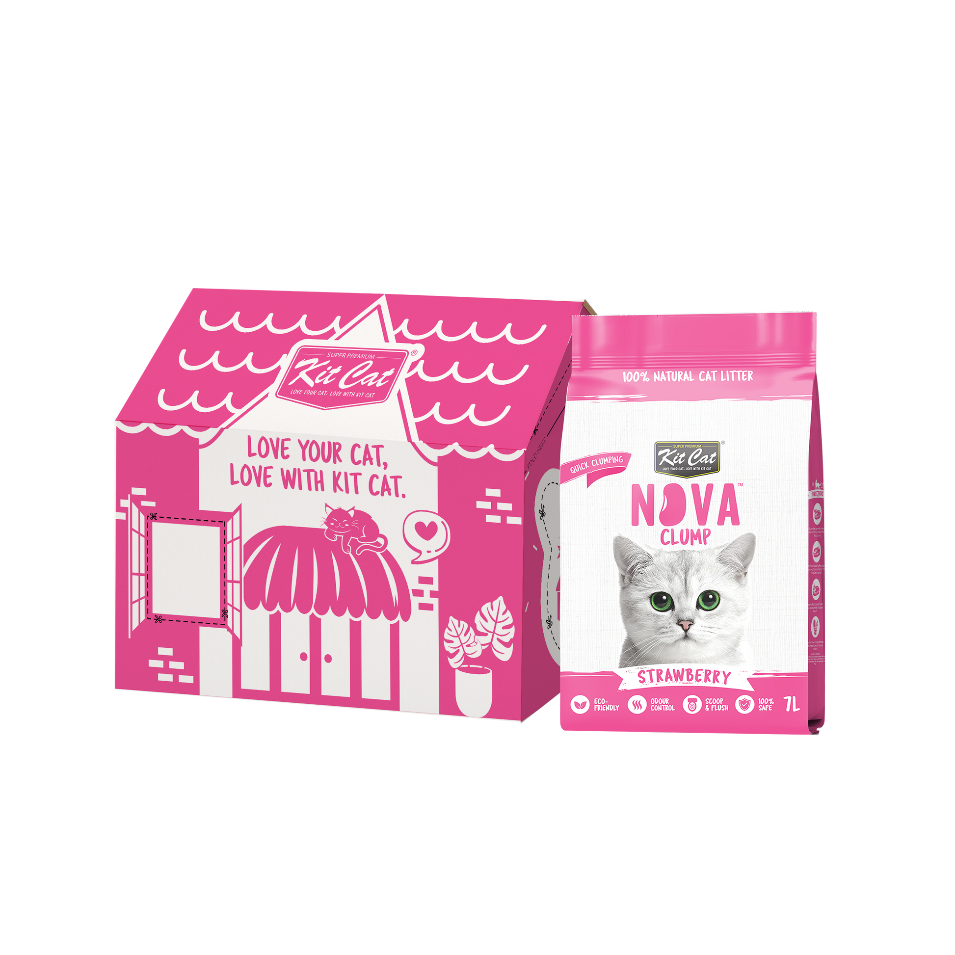 Zestaw Cat Arena Eco SoyaClump - Strawberry 7 L Żwirek dla kotów