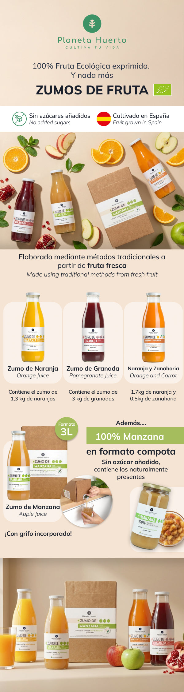 Sok pomarańczowy 100% wyciskany z owoców Eco Planet Orchard 750ml